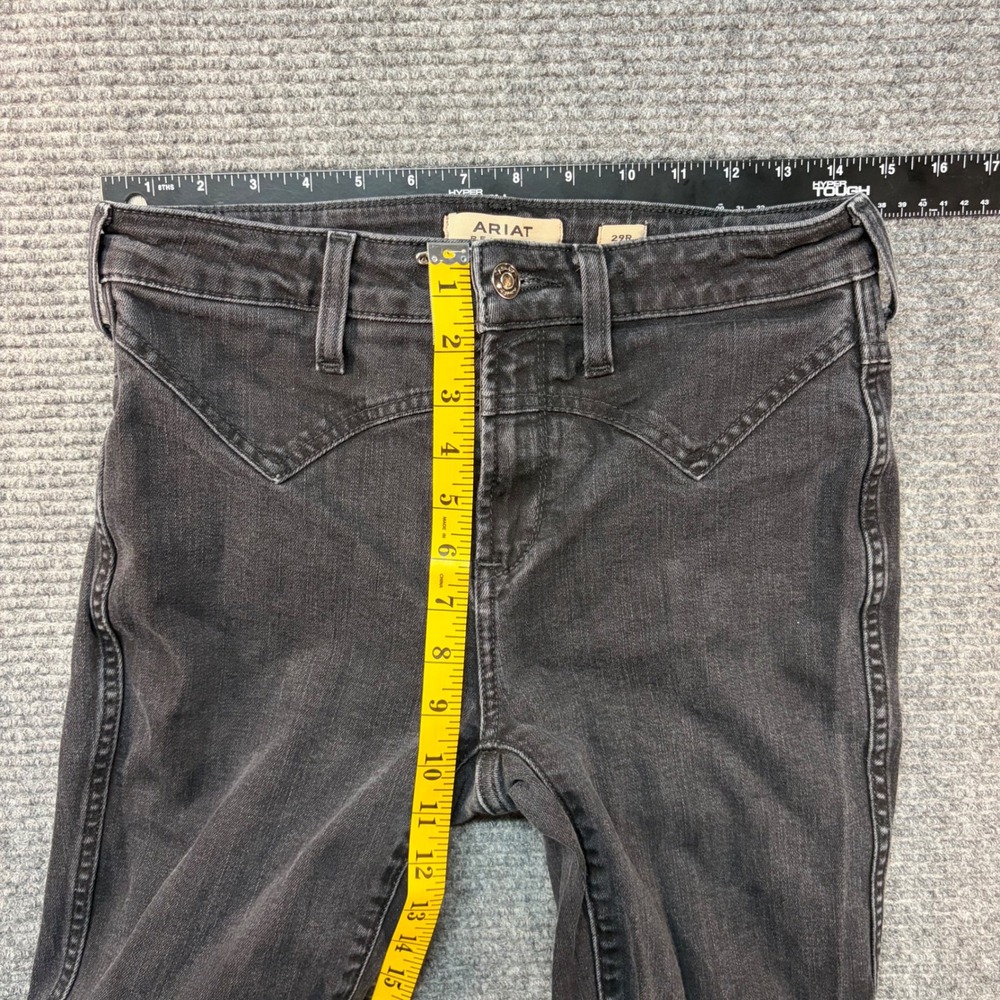 Ariat REAL Denim High Rise Slim Trouser Jeans Washed Black Western Yoke 29R - Picture 4 of 12